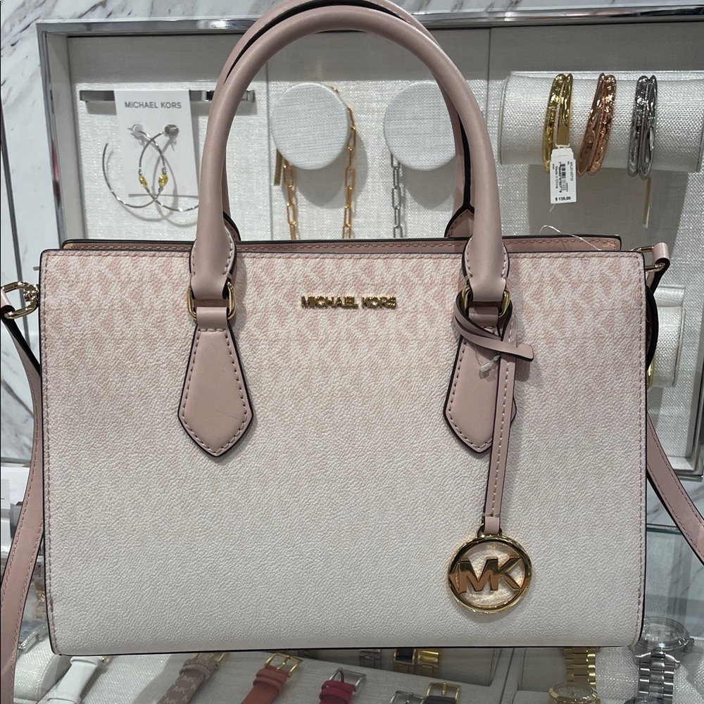 MICHAEL KORS Sheila Md Ombré Signature Logo Satchel Crossbody Bag
Powder Blush